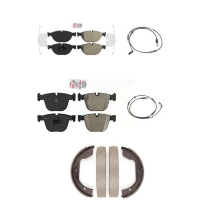 Front Rear Ceramic Disc Brake Pads And Wear Sensors Kit (5Pc) For 2009 BMW 750i 750Li KNW-100441