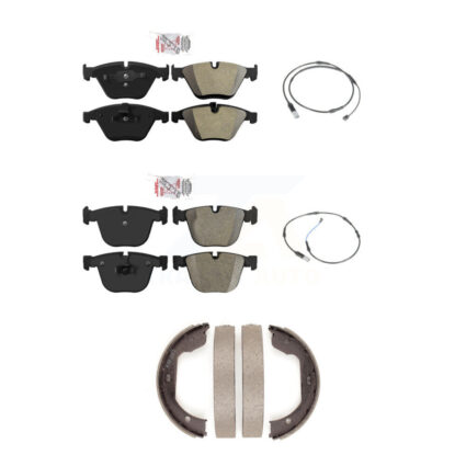 Front Rear Ceramic Disc Brake Pads Wear Sensor Kit (5Pc) For 2010 BMW 535i Base with 3.0L KNW-100442