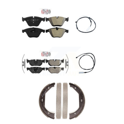 Front Rear Ceramic Disc Brake Pads And Wear Sensors Kit (5Pc) For BMW 328i xDrive KNW-100447