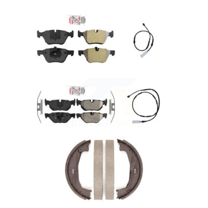 Front Rear Ceramic Disc Brake Pads And Wear Sensors Kit (5Pc) For 2013 BMW 128i 3.0L KNW-100448