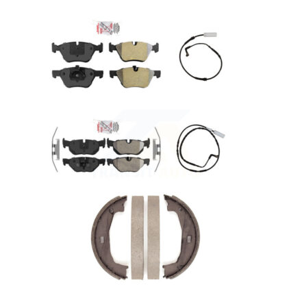Front Rear Ceramic Disc Brake Pads And Wear Sensors Kit (5Pc) For BMW 128i 328i 323i 325i KNW-100449