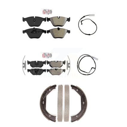 Front Rear Ceramic Disc Brake Pads And Wear Sensors Kit (5Pc) For BMW 328i KNW-100454