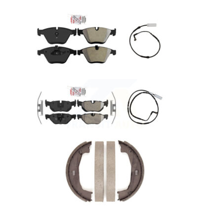 Front Rear Ceramic Brake Pads Wear Sensor Kit (5Pc) For 08 BMW 328i Sedan Coupe with 3.0L KNW-100455