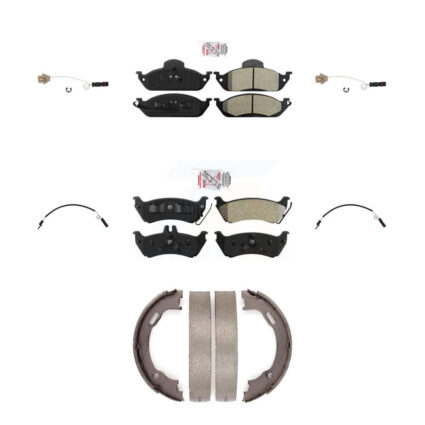 Front Rear Ceramic Brake Pads & Wear Sensor Kit (7Pc) For Mercedes-Benz ML320 ML350 ML430 KNW-100462