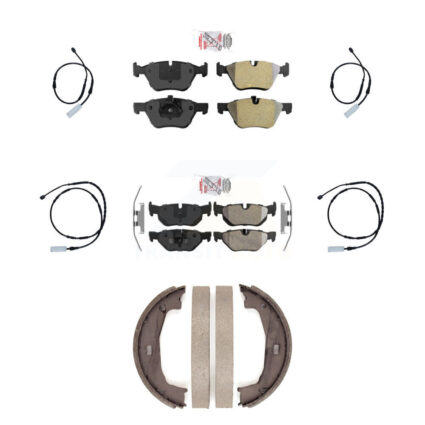 Front Rear Ceramic Disc Brake Pads And Wear Sensors Kit (7Pc) For 2013 BMW 128i 3.0L KNW-100469