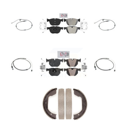 Front Rear Ceramic Disc Brake Pads And Wear Sensors Kit (7Pc) For BMW X5 X6 KNW-100479