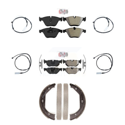 Front Rear Ceramic Disc Brake Pads And Wear Sensors Kit (7Pc) For BMW 328i xDrive KNW-100481