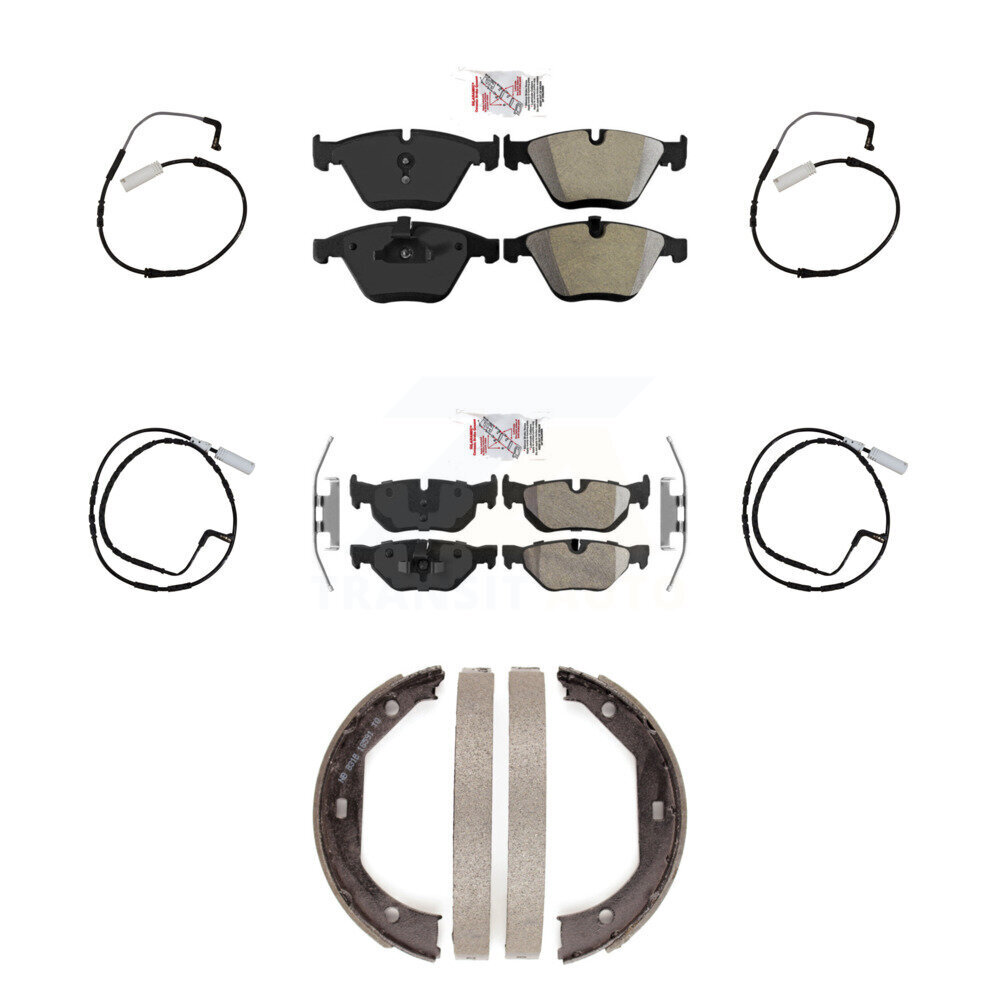 Front Rear Ceramic Disc Brake Pads And Wear Sensors Kit (7Pc) For BMW 328i KNW-100491