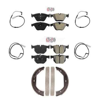 Front Rear Ceramic Disc Brake Pads And Wear Sensors Kit (7Pc) For BMW 335i 335d 3.0L KNW-100503
