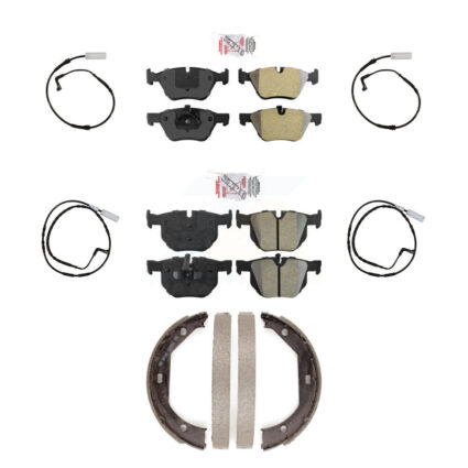 Front Rear Ceramic Disc Brake Pads And Wear Sensors Kit (7Pc) For 2006 BMW 330i KNW-100507