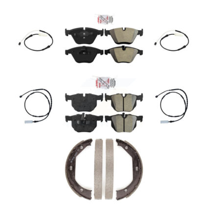 Front Rear Ceramic Disc Brake Pads And Wear Sensors Kit (7Pc) For BMW 335i 335is 335d KNW-100510