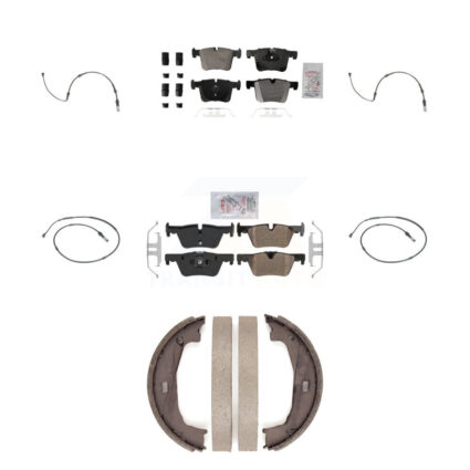 Front Rear Ceramic Disc Brake Pad And Wear Sensor Kit (7Pc) For BMW 320i xDrive 328d 2.0L KNW-100512