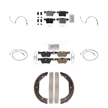 Front Rear Ceramic Disc Brake Pad And Wear Sensor Kit (7Pc) For BMW 320i xDrive 328d 2.0L KNW-100514