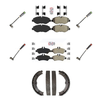 Front Rear Ceramic Brake Pads Wear Sensor Kit (7Pc) For Sprinter 2500 Mercedes-Benz Dodge KNW-100516