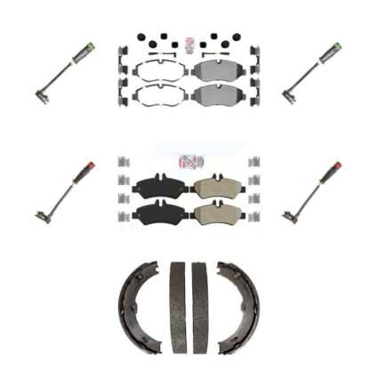 Front Rear Ceramic Brake Pads Extra Wear Sensor Kit (7Pc) For Sprinter 2500 Mercedes-Benz KNW-100517