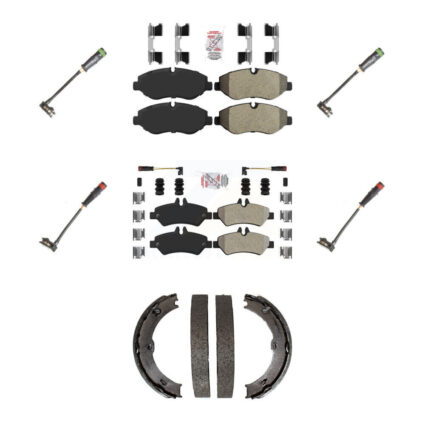 Front Rear Ceramic Brake Pads Extra Wear Sensor Kit (7Pc) For Sprinter 2500 Mercedes-Benz KNW-100518