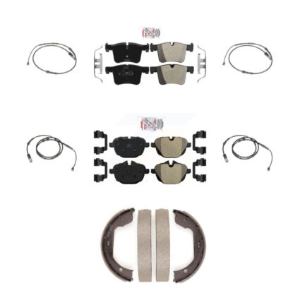 Front Rear Ceramic Disc Brake Pads And Wear Sensors Kit (7Pc) For 2011 BMW X3 xDrive28i KNW-100527