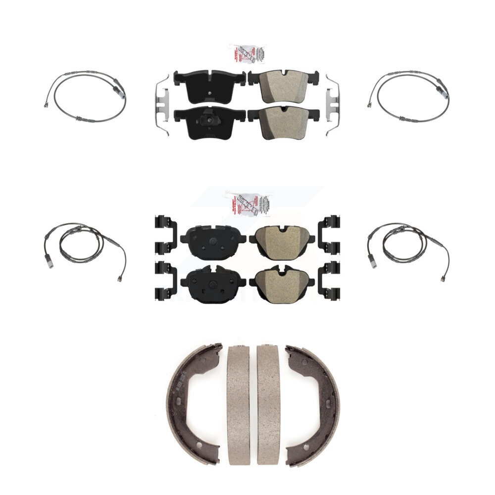 Front Rear Ceramic Disc Brake Pads And Wear Sensors Kit (7Pc) For 2011 BMW X3 xDrive28i KNW-100527