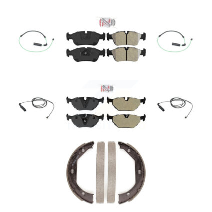 Front Rear Ceramic Disc Brake Pads And Wear Sensor Kit (7Pc) For 2001-2005 BMW 325xi 2.5L KNW-100528