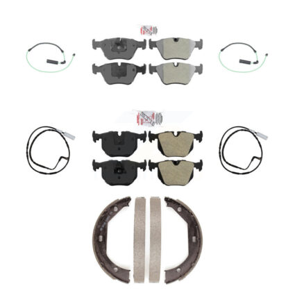 Front Rear Ceramic Disc Brake Pads And Wear Sensors Kit (7Pc) For 2005 BMW 330xi 3.0L KNW-100530