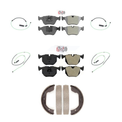 Front Rear Ceramic Disc Brake Pads And Wear Sensors Kit (7Pc) For 2005-2006 BMW M3 3.2L KNW-100531