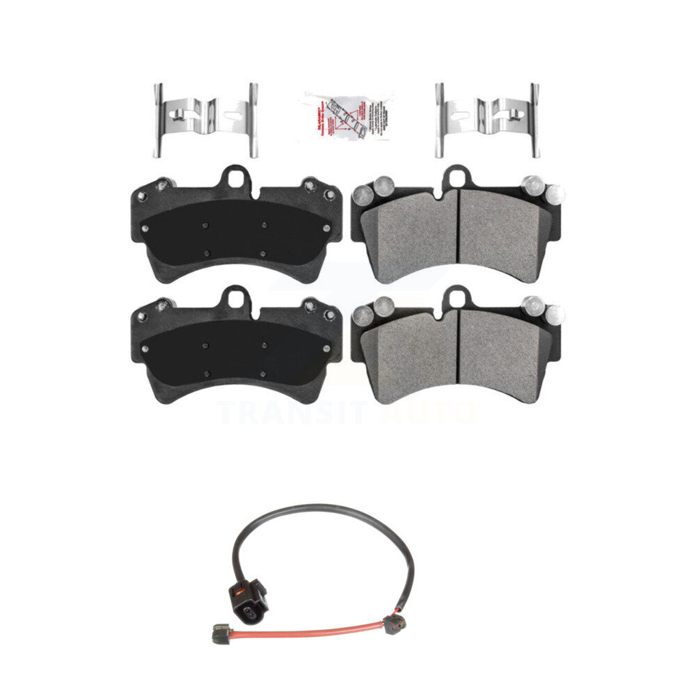 Front Ceramic Disc Brake Pads And Wear Sensors Kit For Porsche Cayenne KNW-100609