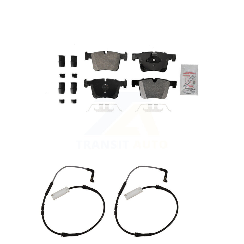 Front Ceramic Disc Brake Pad Wear Sensor Kit For 2012 BMW 328i with Black Painted Caliper KNW-100789