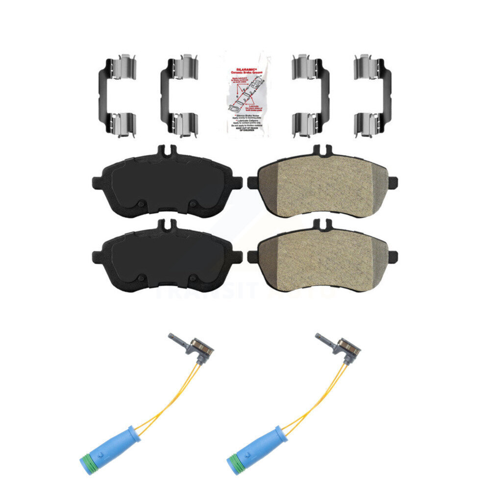 Front Ceramic Disc Brake Pads And Wear Sensors Kit For 2012 Mercedes-Benz C250 1.8L KNW-100831