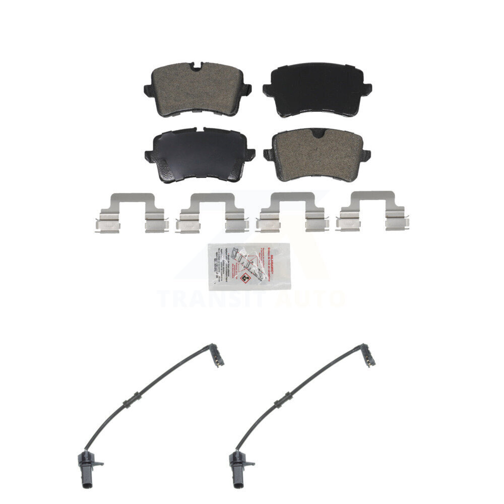 Rear Ceramic Brake Pad And Wear Sensor Kit For 2011-2012 Audi A8 Quattro with 356mm Rotor KNW-101057
