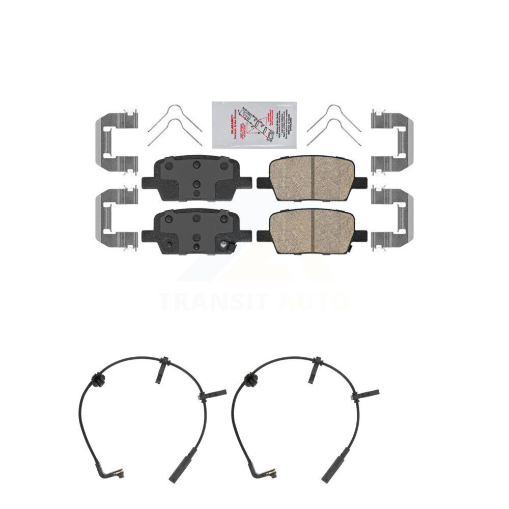 Rear Ceramic Brake Pad & Wear Sensor Kit For Cadillac CT6 With 345mm Diameter Front Rotor KNW-101093