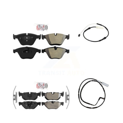Front Rear Ceramic Disc Brake Pads And Wear Sensors Kit For 2011 BMW 328i 3.0L KNW-101113