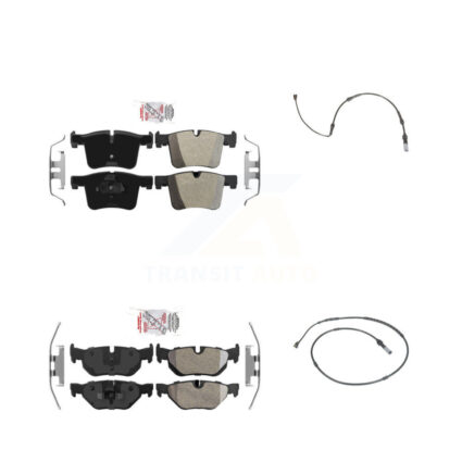 Front Rear Ceramic Disc Brake Pads And Wear Sensors Kit For 2012 BMW 320i 2.0L KNW-101117