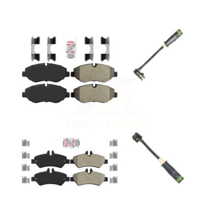 Front Rear Ceramic Disc Brake Pads And Wear Sensors Kit For Freightliner Sprinter 2500 KNW-101134