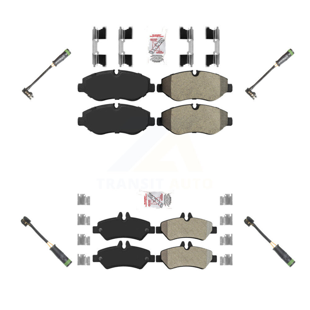 Front Rear Ceramic Disc Brake Pads And Wear Sensors Kit For Freightliner Sprinter 2500 KNW-101150