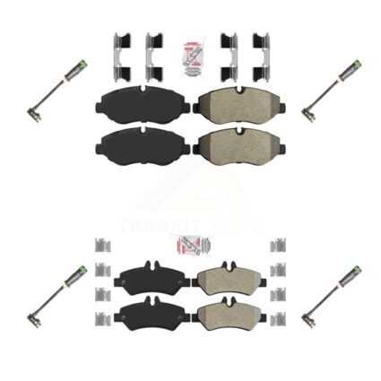 Front Rear Ceramic Brake Pad And Wear Sensor Kit For 2010-2018 Freightliner Sprinter 2500 KNW-101156