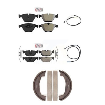 Front Rear Ceramic Disc Brake Pads And Wear Sensors Kit (5Pc) For BMW 328i KNW-101176