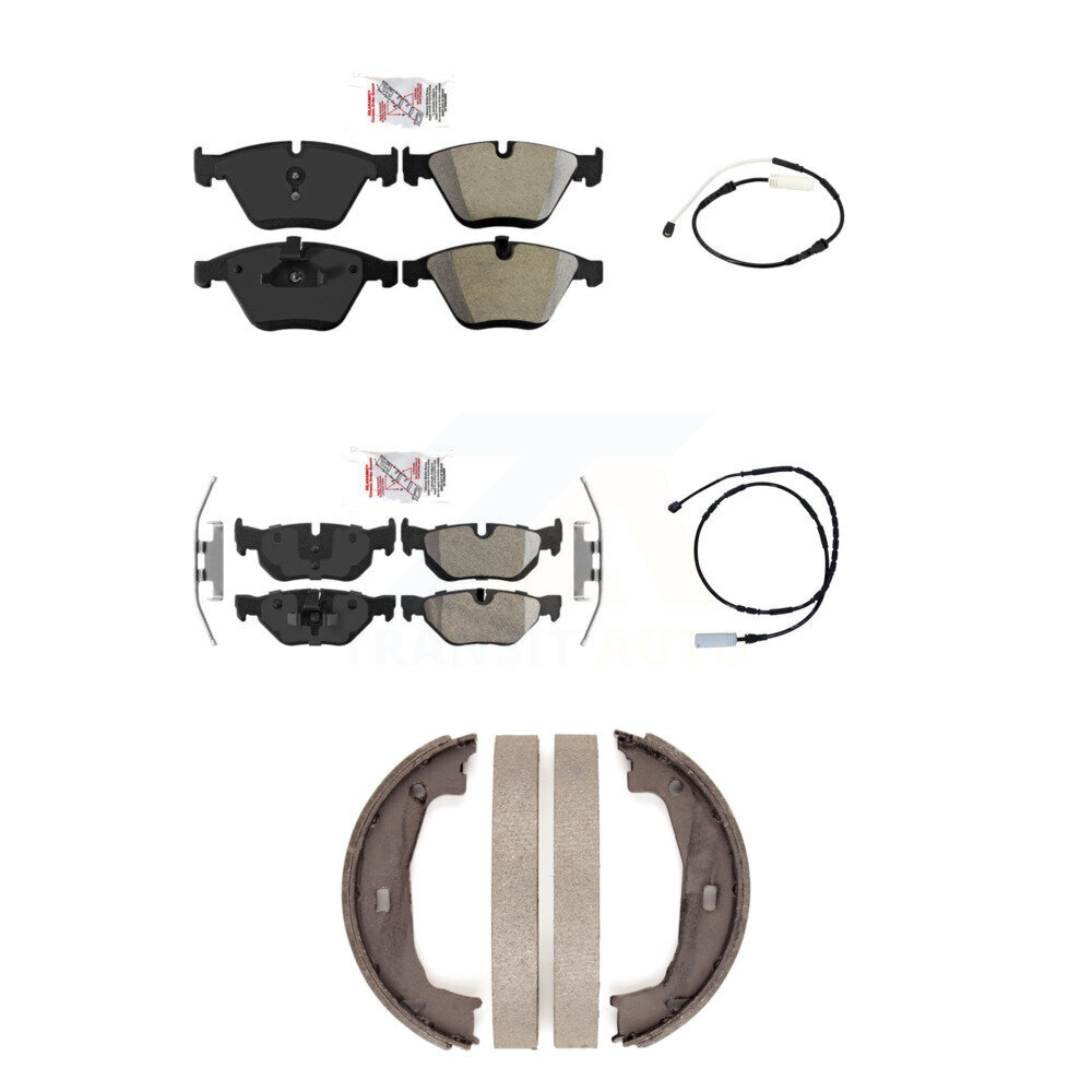 Front Rear Ceramic Disc Brake Pads And Wear Sensors Kit (5Pc) For BMW 328i KNW-101176