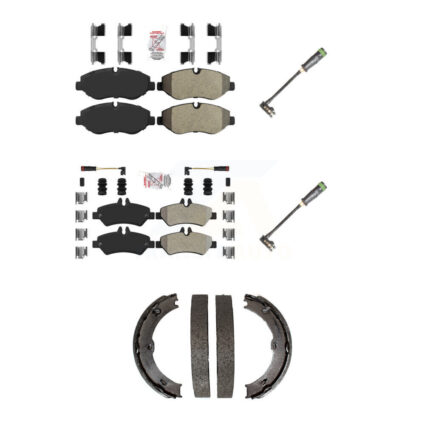 Front Rear Ceramic Brake Pad & Extra Wear Sensor Kit (5Pc) For Freightliner Sprinter 2500 KNW-101183