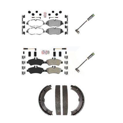 Front Rear Ceramic Brake Pad & Extra Wear Sensor Kit (5Pc) For Freightliner Sprinter 2500 KNW-101184