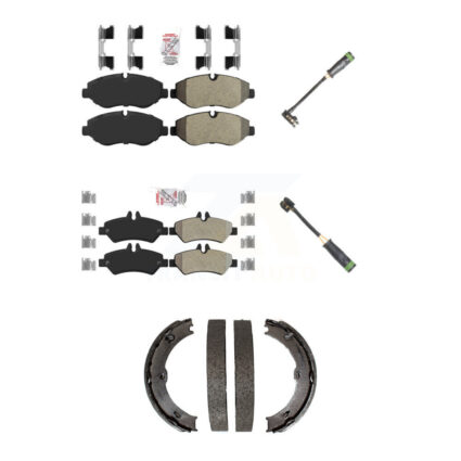 Front Rear Ceramic Disc Brake Pads & Wear Sensor Kit (5Pc) For Freightliner Sprinter 2500 KNW-101185