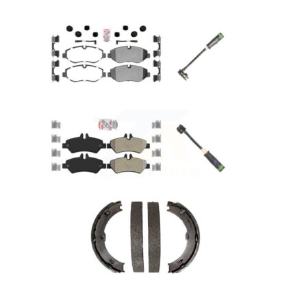 Front Rear Ceramic Brake Pad & Extra Wear Sensor Kit (5Pc) For Freightliner Sprinter 2500 KNW-101186