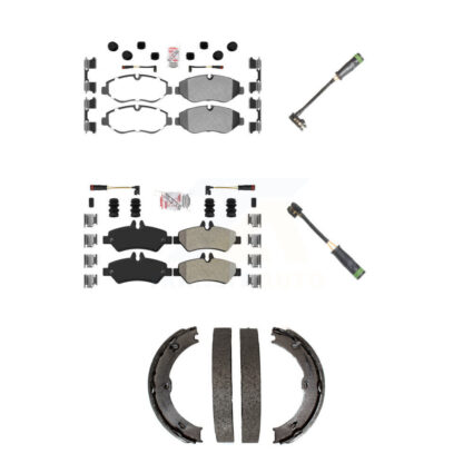 Front Rear Ceramic Brake Pad & Extra Wear Sensor Kit (5Pc) For Freightliner Sprinter 2500 KNW-101188