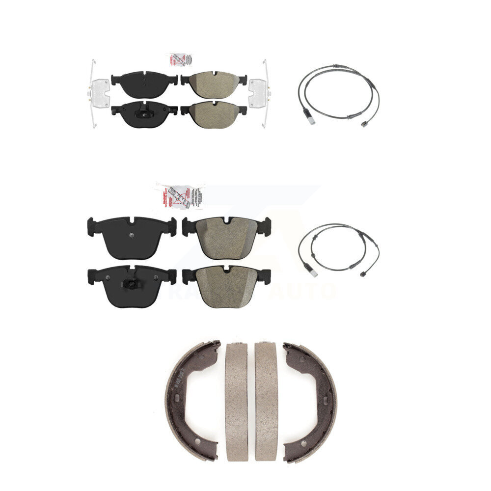 Front Rear Ceramic Disc Brake Pads And Wear Sensor Kit (5Pc) For 2012 BMW 750i GAS engine KNW-101189