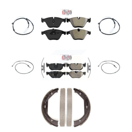 Front Rear Ceramic Disc Brake Pads And Wear Sensors Kit (7Pc) For BMW 328i xDrive KNW-101199