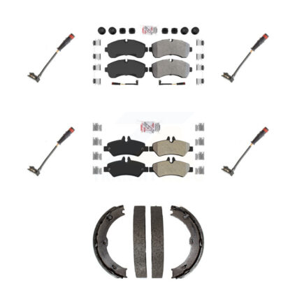 Front Rear Ceramic Brake Pads Extra Wear Sensor Kit (7Pc) For 09 Dodge Sprinter 3500 3.0L KNW-101201