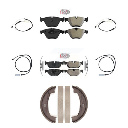 Front Rear Ceramic Disc Brake Pads And Wear Sensors Kit (7Pc) For BMW 328i KNW-101203