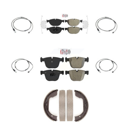 Front Rear Ceramic Disc Brake Pads And Wear Sensor Kit (7Pc) For 2012 BMW 750i GAS engine KNW-101206