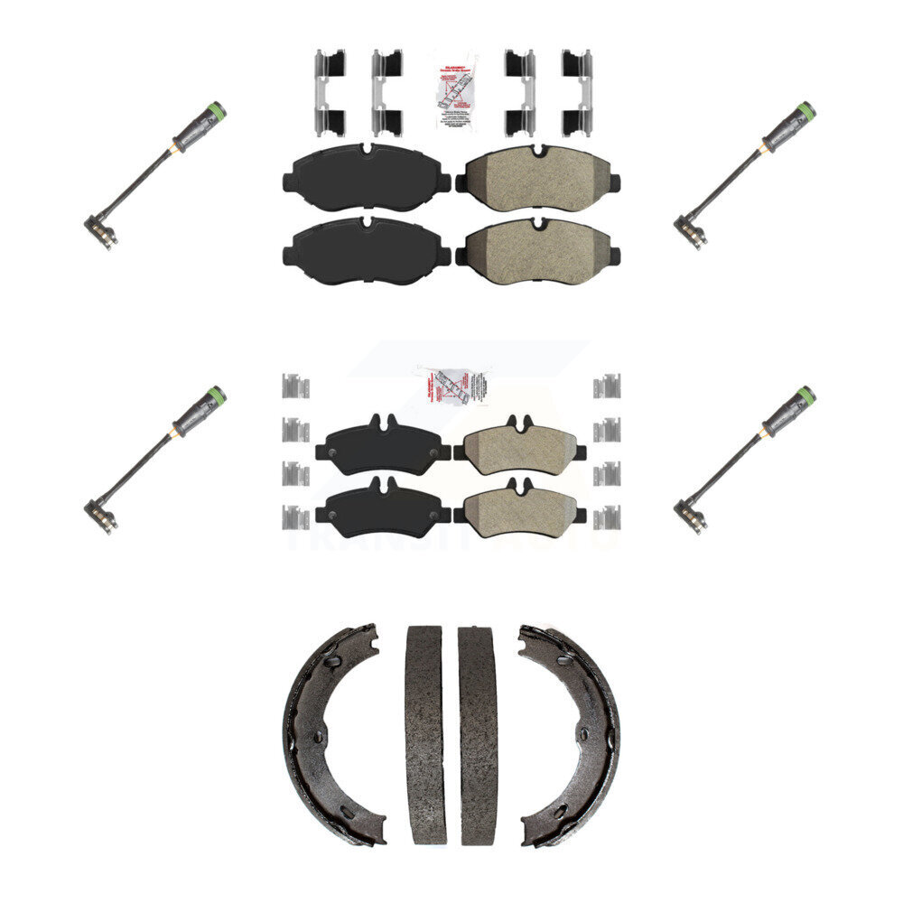 Front Rear Ceramic Brake Pad & Wear Sensor Kit (7Pc) For 10-18 Freightliner Sprinter 2500 KNW-101210