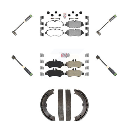 Front Rear Ceramic Brake Pad & Extra Wear Sensor Kit (7Pc) For Freightliner Sprinter 2500 KNW-101219