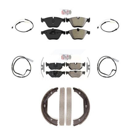 Front Rear Ceramic Disc Brake Pads And Wear Sensors Kit (7Pc) For BMW 328i KNW-101222